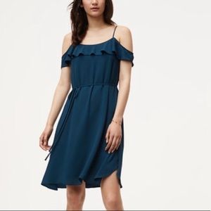 LOFT NWT Cold Shoulder Teal Dress Size Small